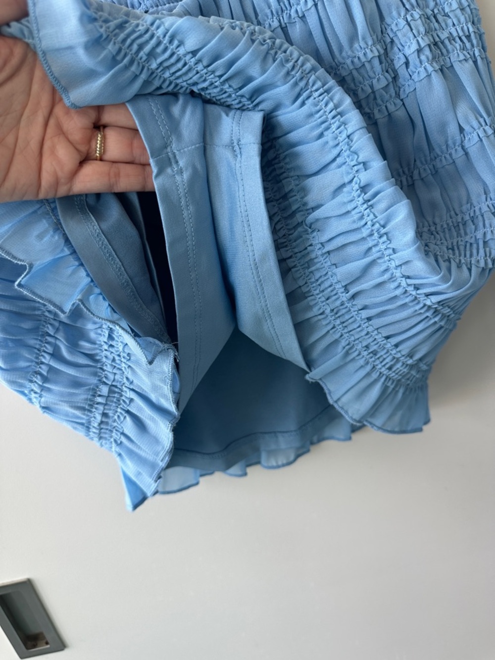 Abercrombie & Fitch Light Blue Smocked Tank & Skirt Set - Picture 6 of 7